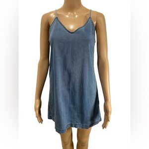 Aritzia Wilfred Free Vivienne Mini Denim Sleeveless Slip Cami Dress size XXS